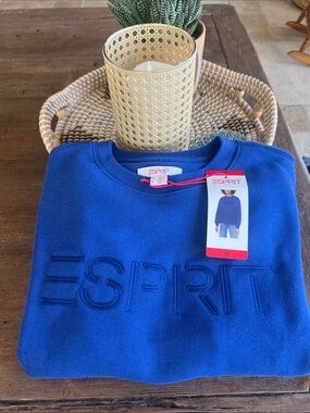 Esprit Blue Kids Sweatshirt with Embroidered Logo